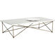 Skyy 55 X 31.5 inch White / Antique Brass Coffee Table